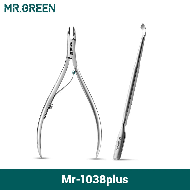 MR.GREEN Nail Cuticle Nipper Stainless Steel Manicure Scissors Tweezer