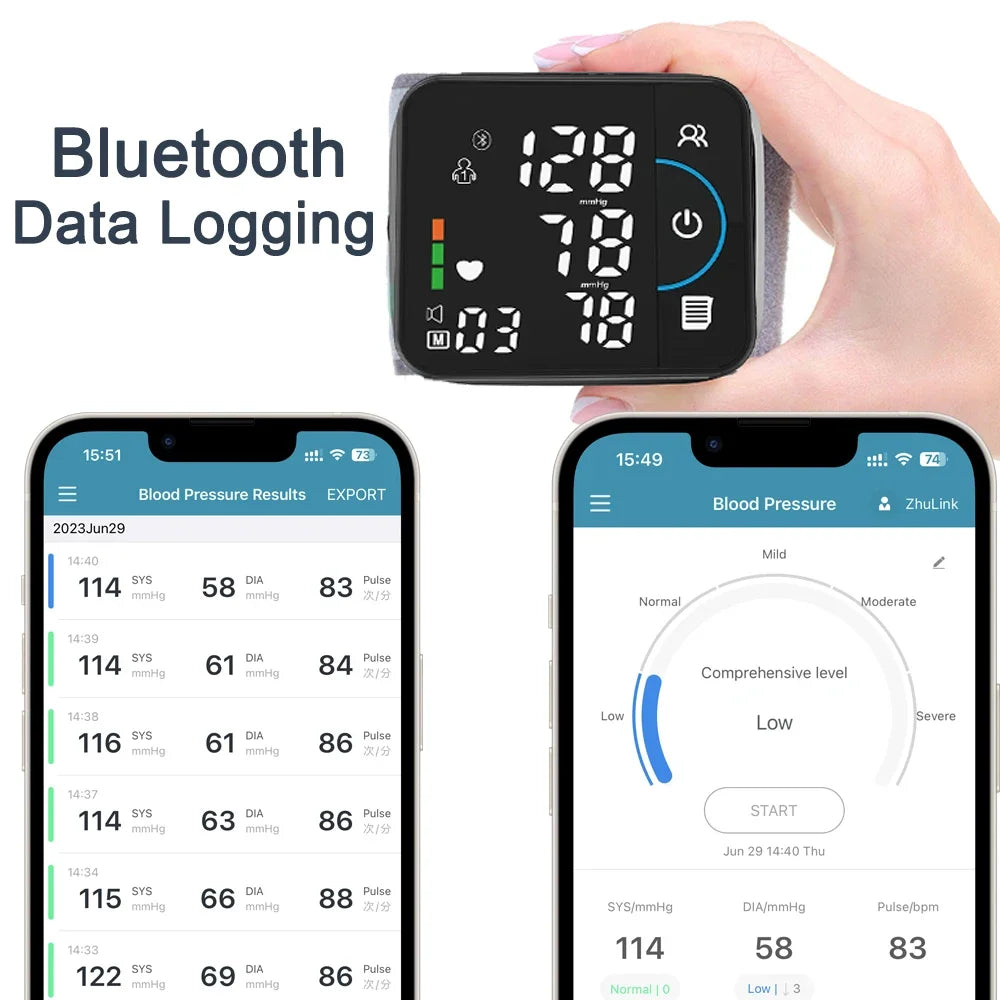 Schbit Portable Wrist Blood Pressure Monitor For Intelligent Precise Readings