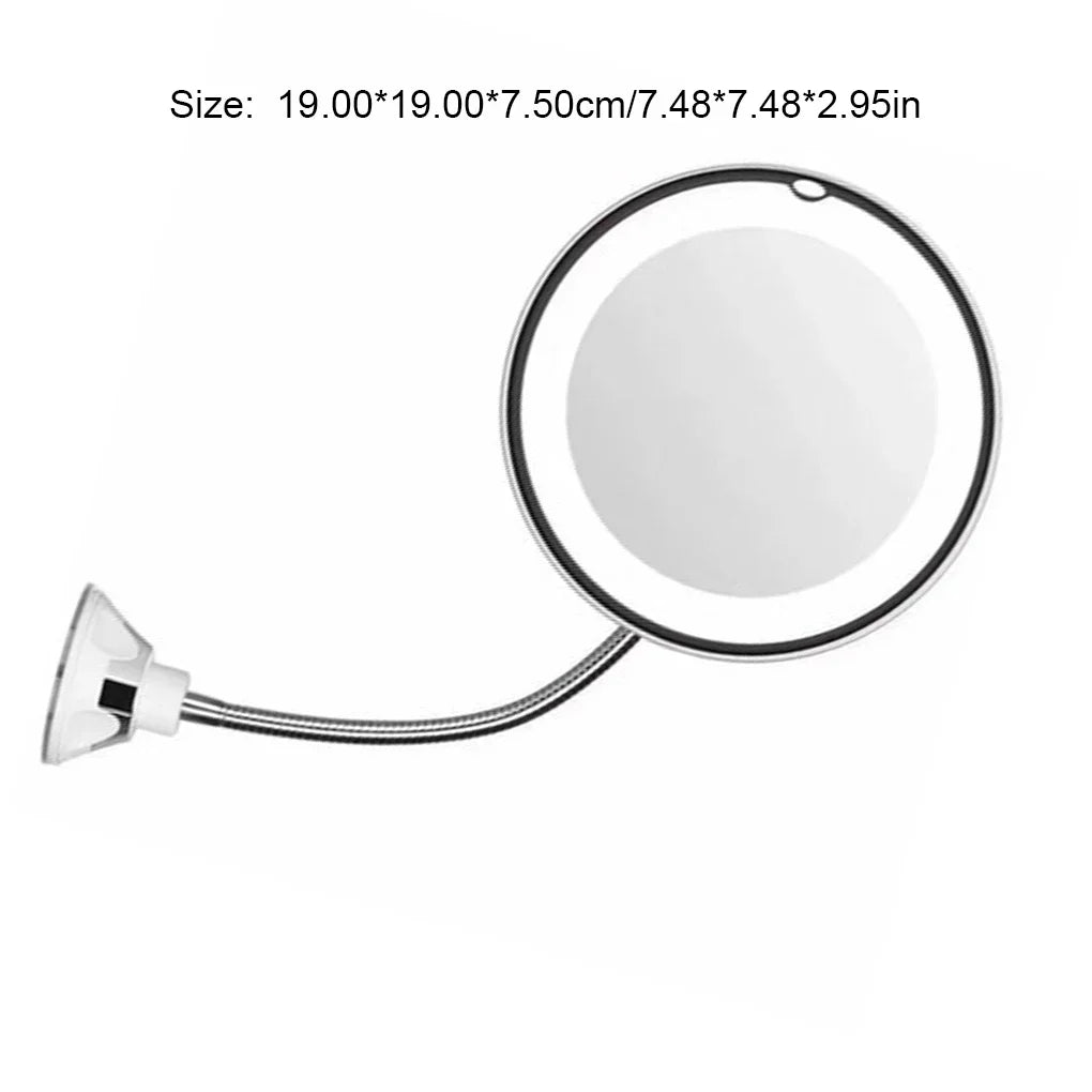 Rotating Makeup Mirror With LED Light Magnifying Tool