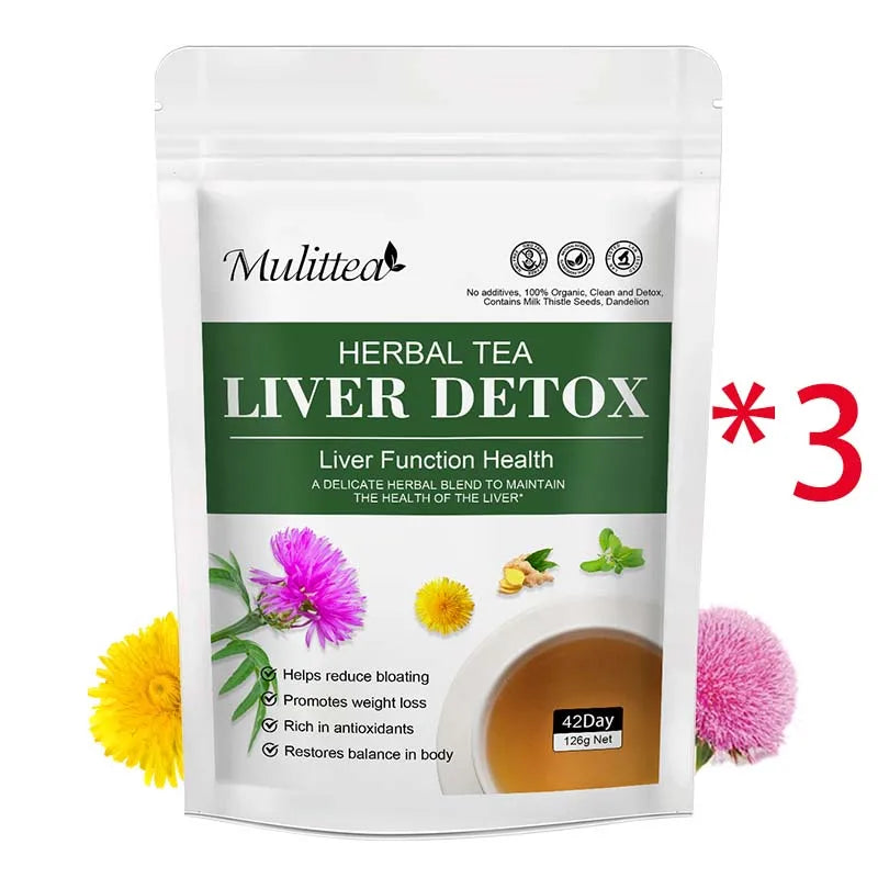 Mulittea Liver Detox Tea With Dandelion Root Milk Thistle Turmeric