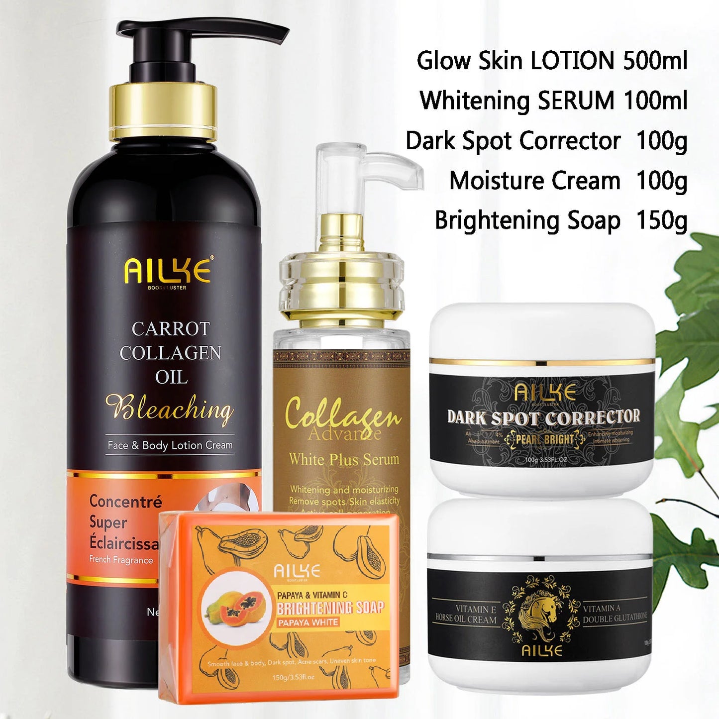 AILKE Collagen 5in1 Skin Care Kit For Face And Body