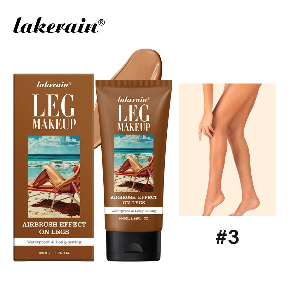 Lakerain Leg Makeup 100ML Long Lasting Moisturizing Waterproof Anti Transfer Concealer Even Skin Tone Body Foundation Leg Makeup