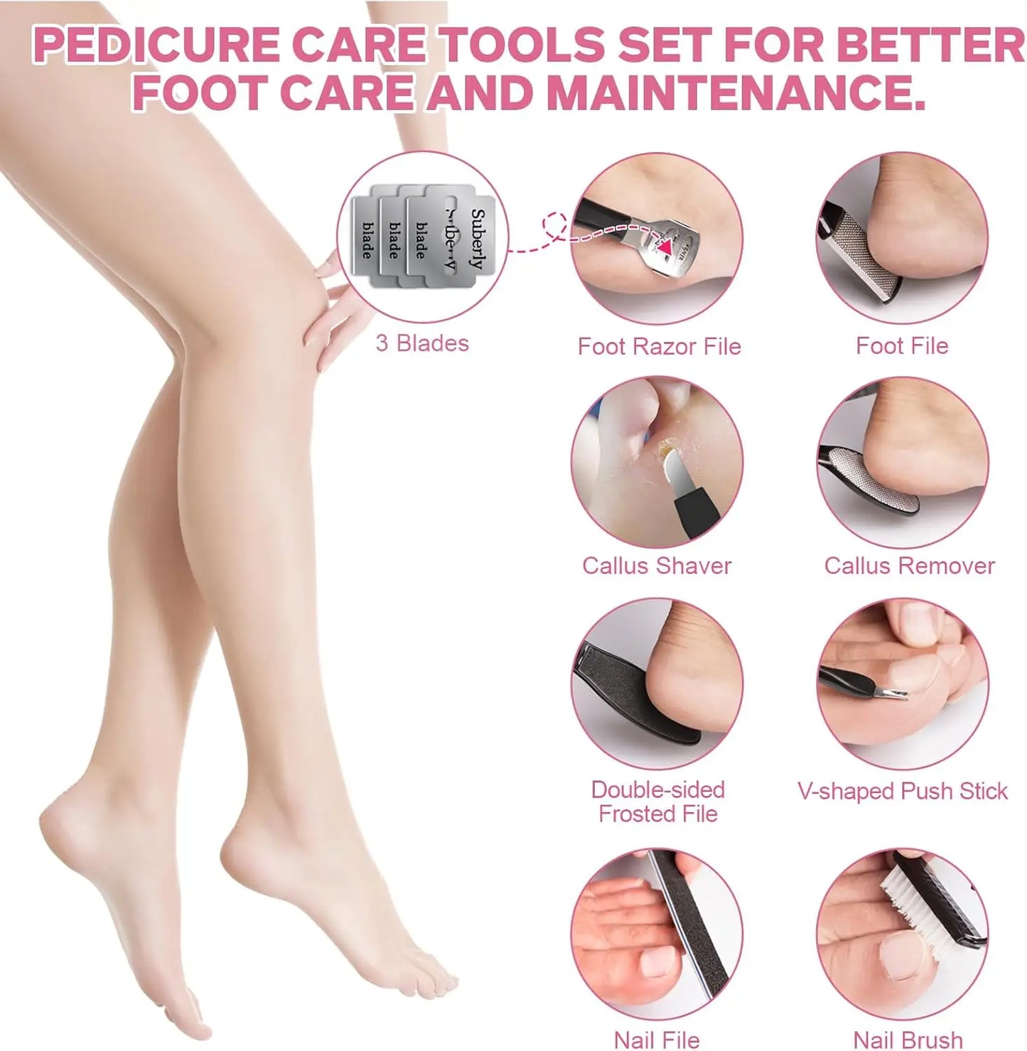 Electric Foot File 3 Speed Callus Remover 16 In One