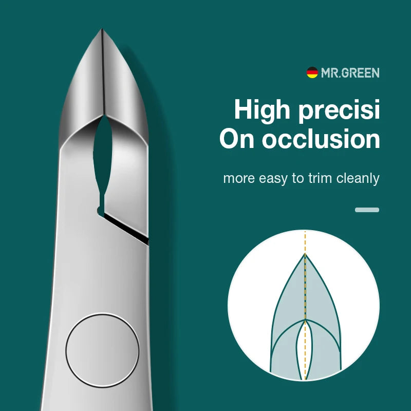 MR.GREEN Nail Cuticle Nipper Stainless Steel Manicure Scissors Tweezer