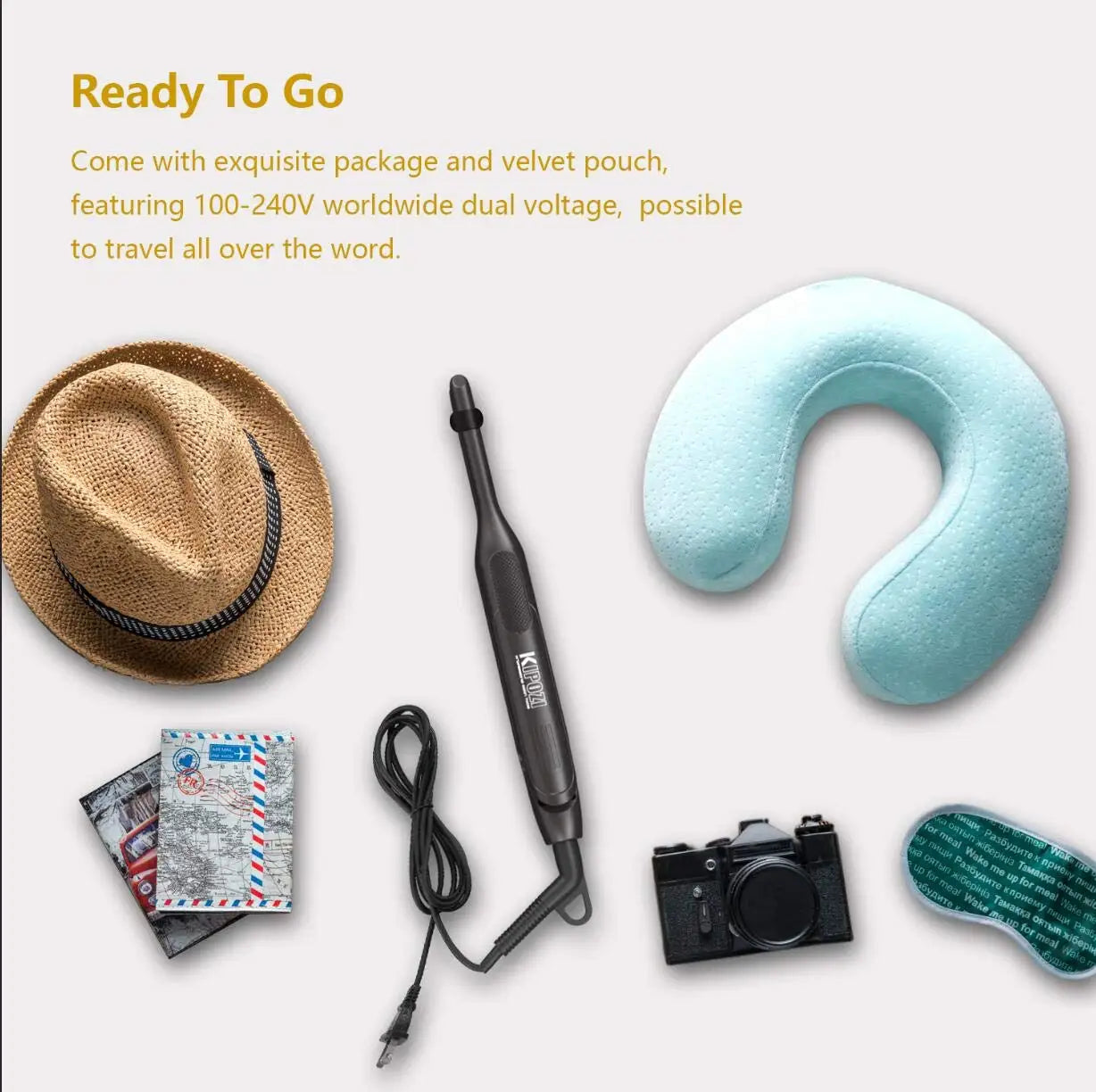 KIPOZI Titanium Hair Straightener Dual Voltage Flat Iron