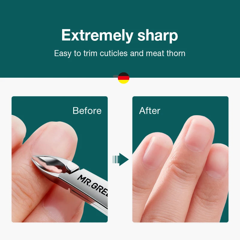 MR.GREEN Nail Cuticle Nipper Stainless Steel Manicure Scissors Tweezer