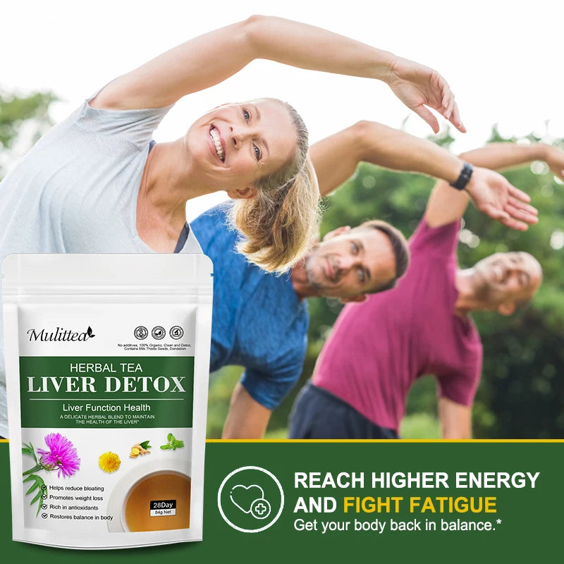 Mulittea Liver Detox Tea With Dandelion Root Milk Thistle Turmeric
