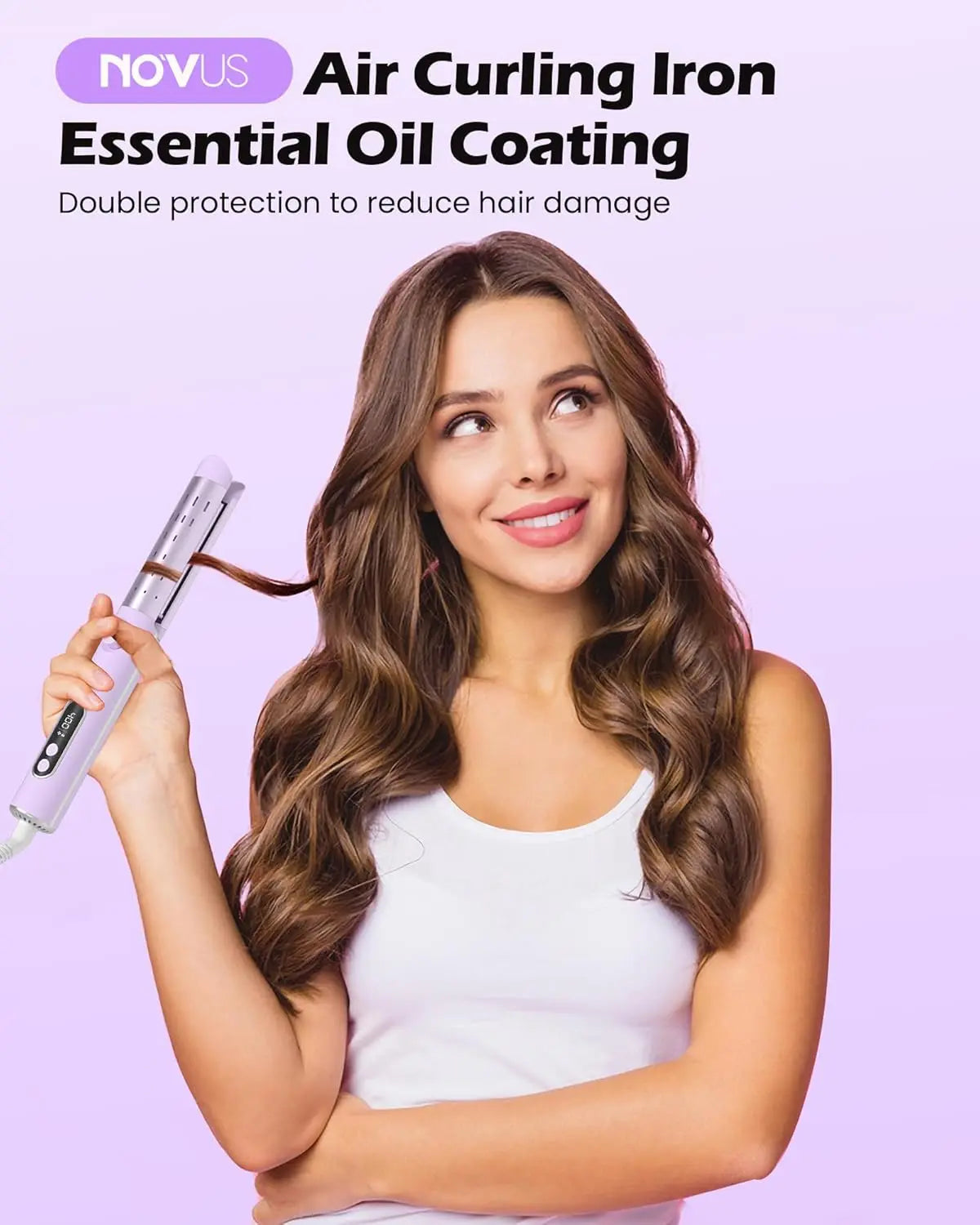 NOVUS Airflow Curling Iron 2 In 1 Ceramic Flat Iron