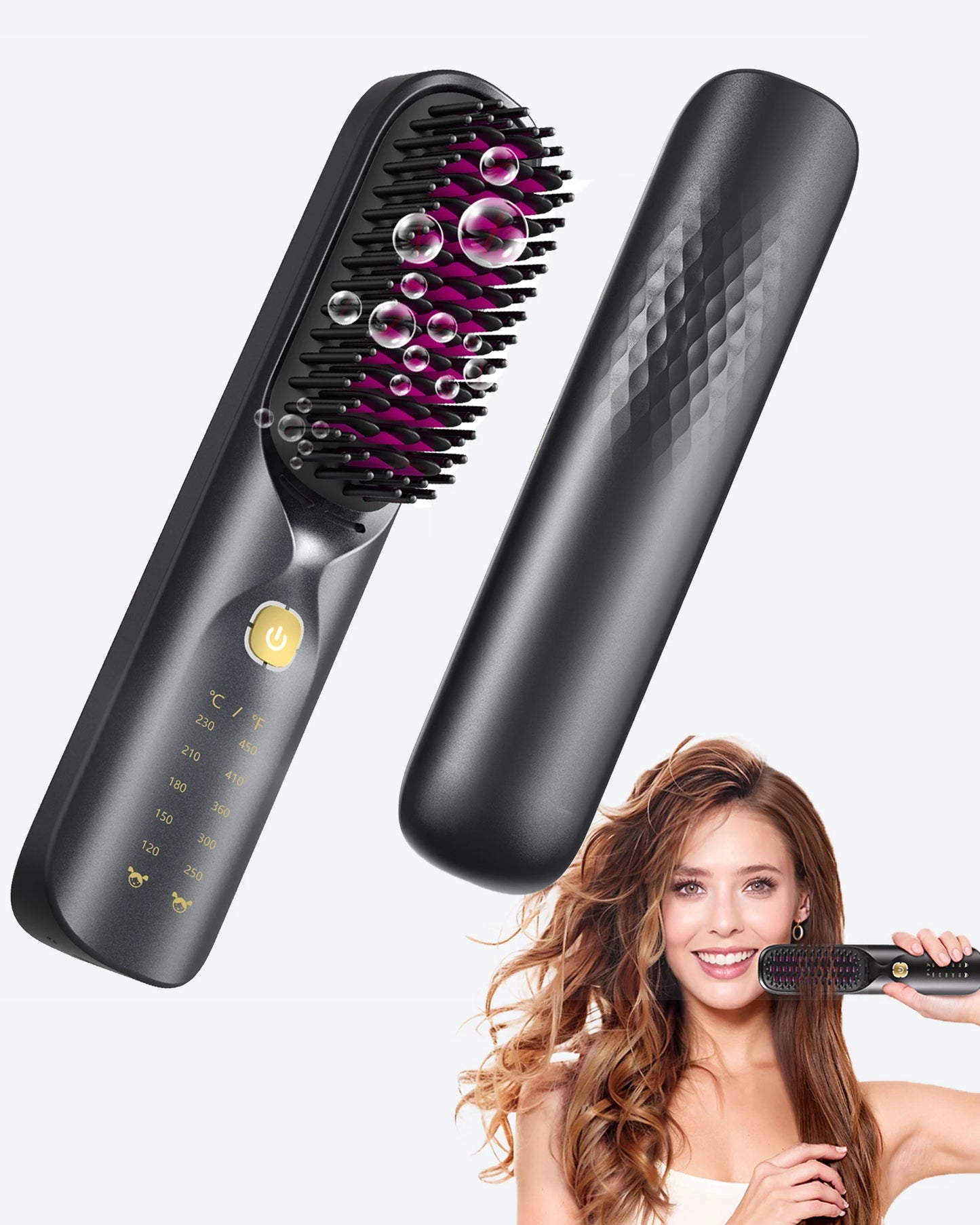 BOPCAL Cordless 2 In 1 Hair Comb Curler 10000mAh Battery