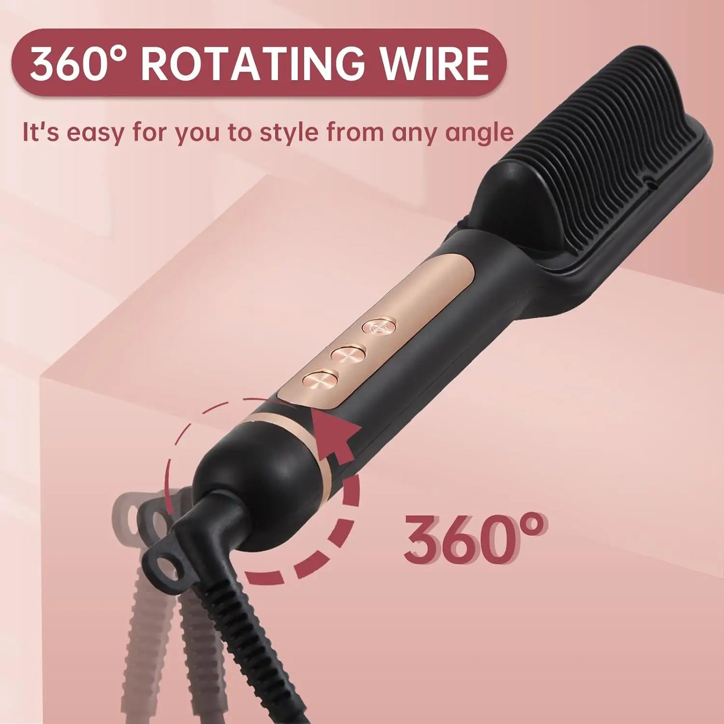 Negative Ionic Hair Straightener Brush AP02 Heating Auto Shut Off