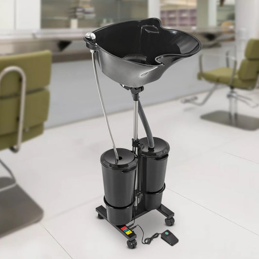 Portable Shampoo Basin With Two Buckets Height Adjustable For Spa