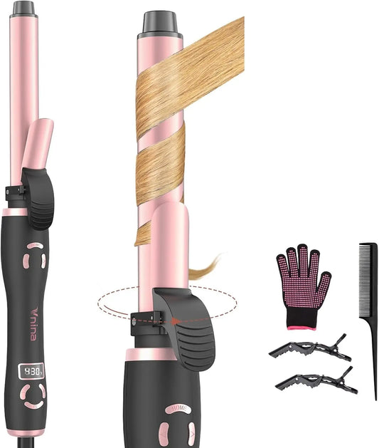 Rotating Curling Wand with 12 Temperature and Memory Mode