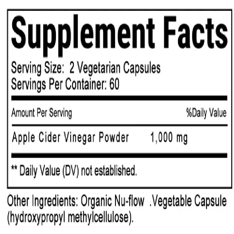 Balincer Organic Apple Cider Vinegar Capsules for Metabolism and Digestion