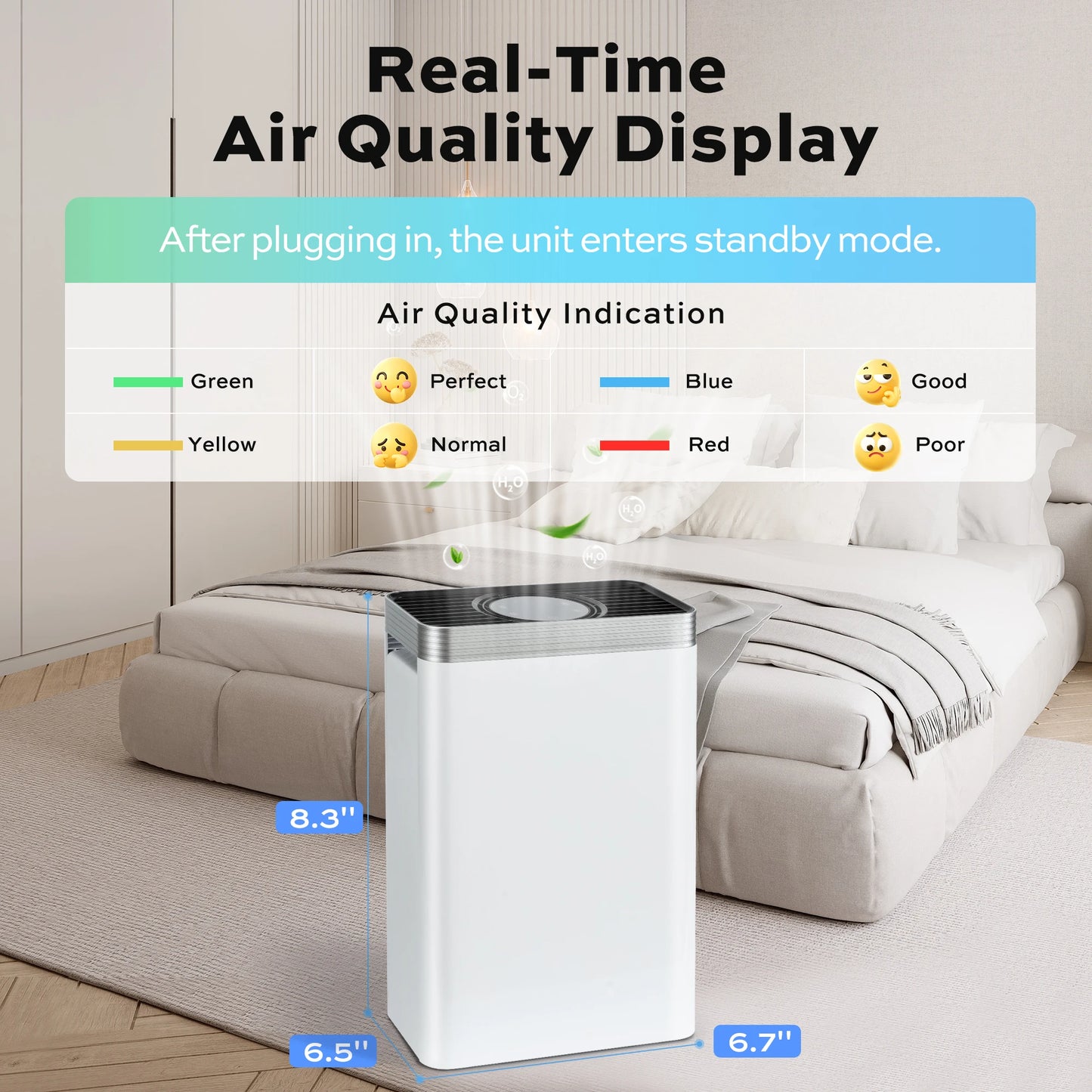 Deli Air Purifier HEPA For Pet Dander And Smoke Removal