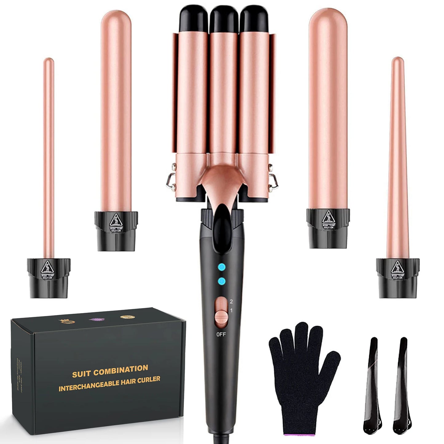 HAOYUNMA 5 In 1 Hair Waver And 3 Barrel CurlingIron