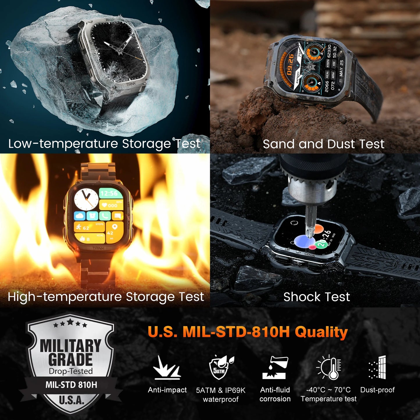 KOSPET Tank M3 Rugged Smartwatch For Men 60 Day Battery