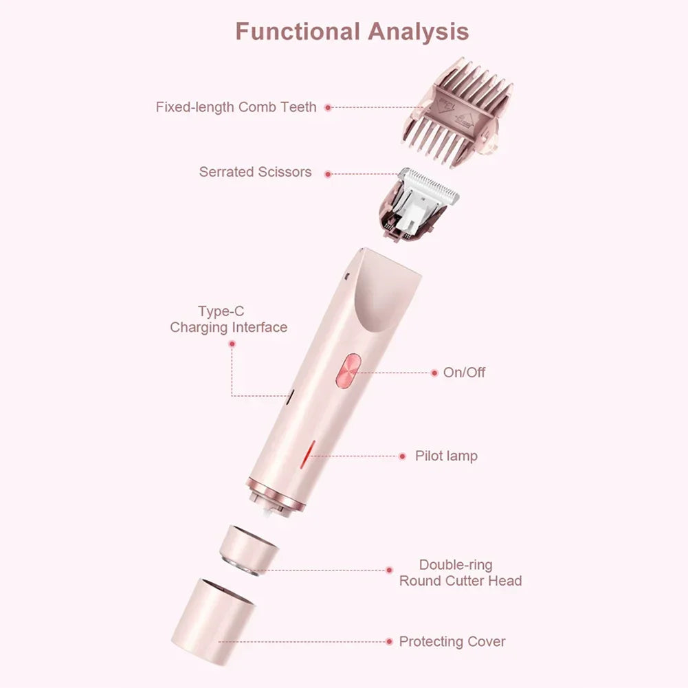 Women Electric Razor 2 in 1 Dual Head Bikini Trimmer