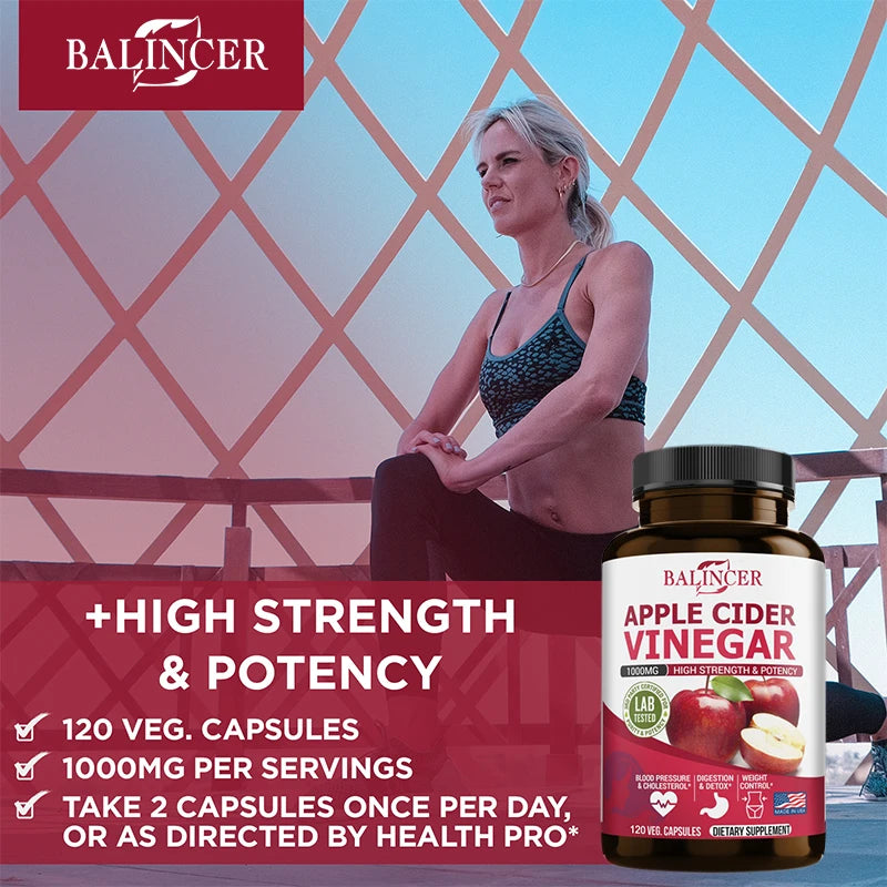 Balincer Organic Apple Cider Vinegar Capsules for Metabolism and Digestion
