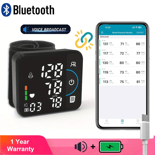 Schbit Portable Wrist Blood Pressure Monitor For Intelligent Precise Readings