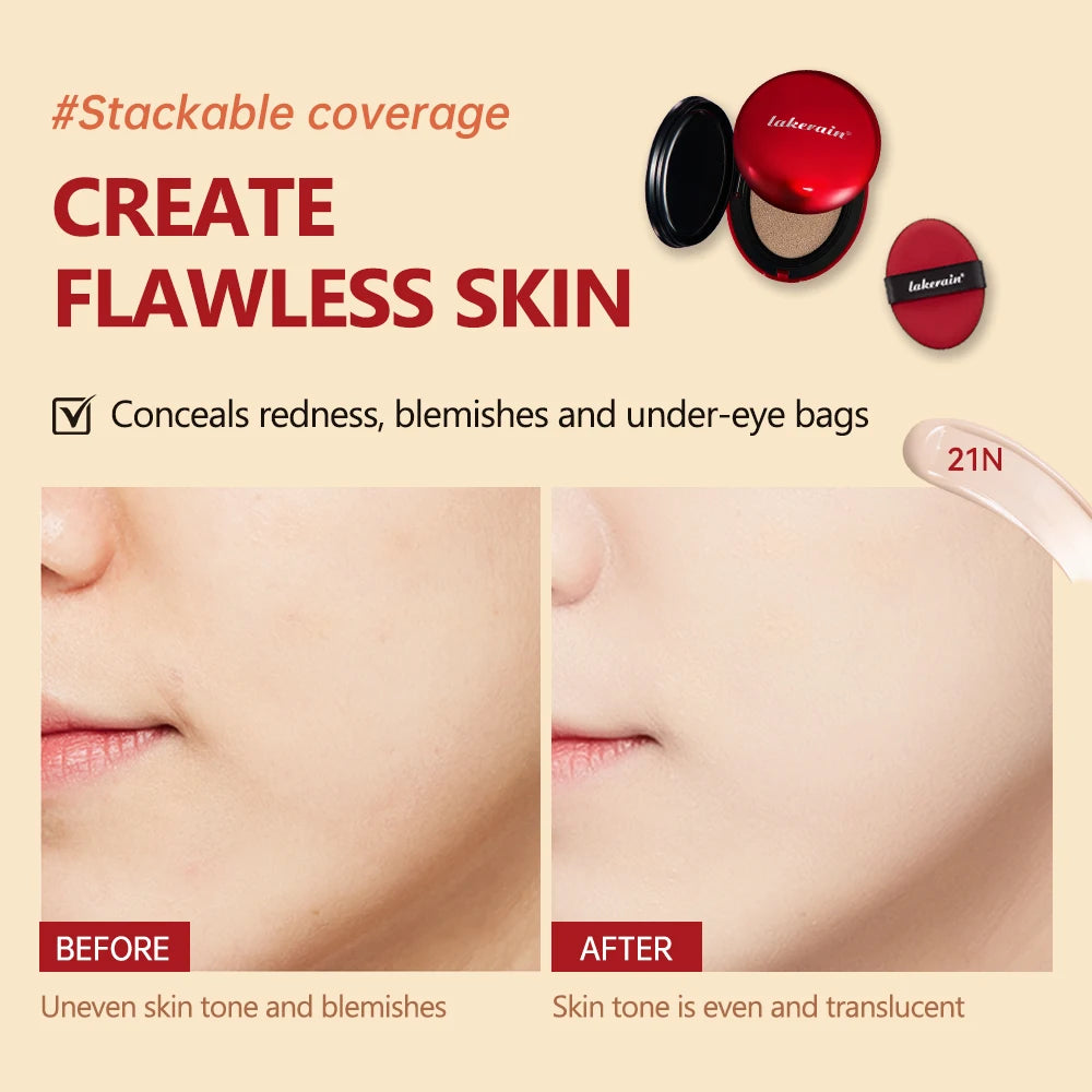 Lakerain Super Cushion Foundation Waterproof Long Lasting Brightening