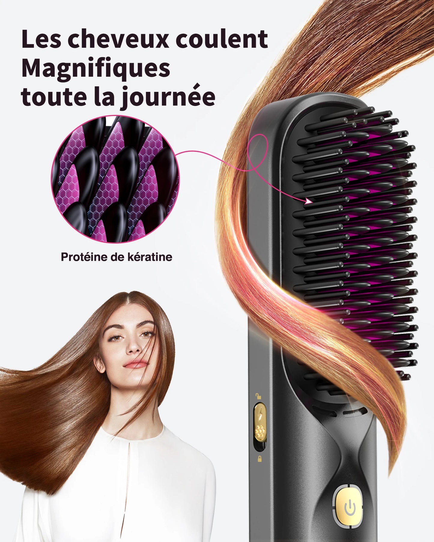 BOPCAL Cordless 2 In 1 Hair Comb Curler 10000mAh Battery