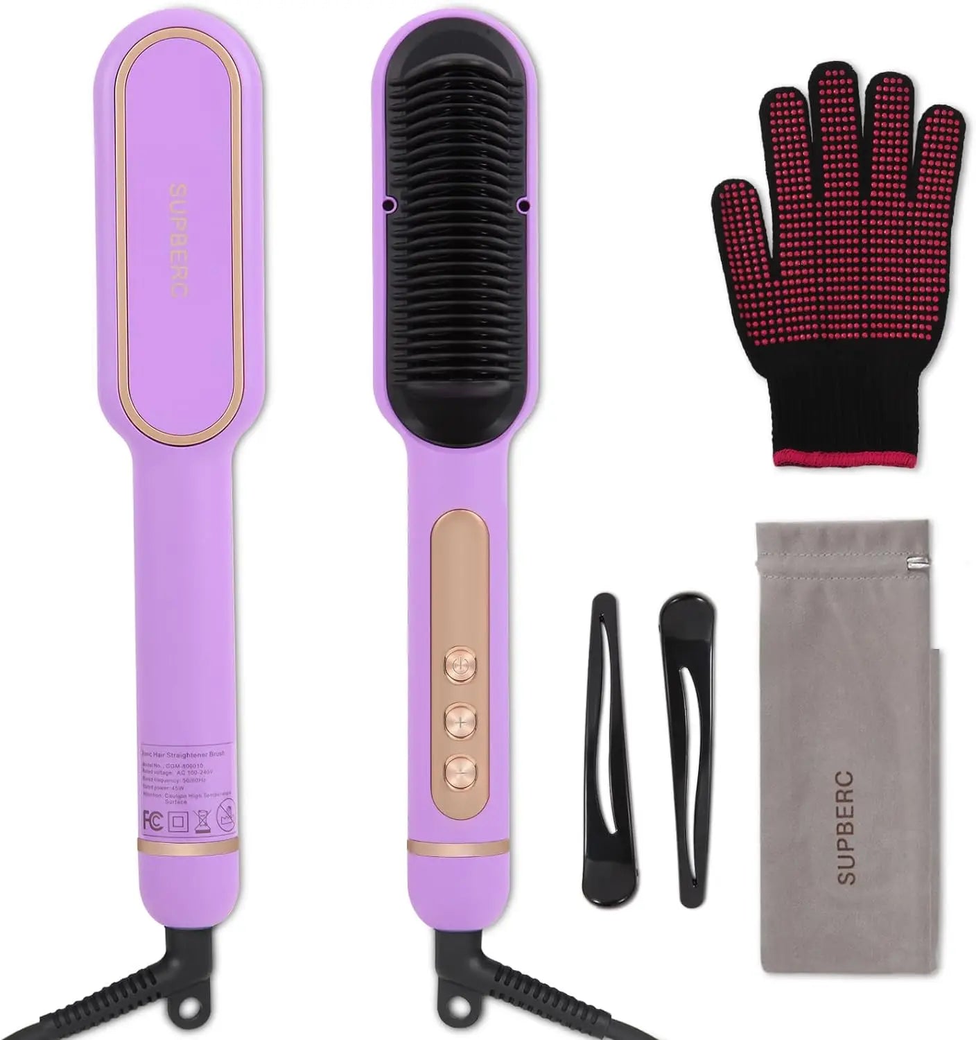Negative Ionic Hair Straightener Brush AP02 Heating Auto Shut Off