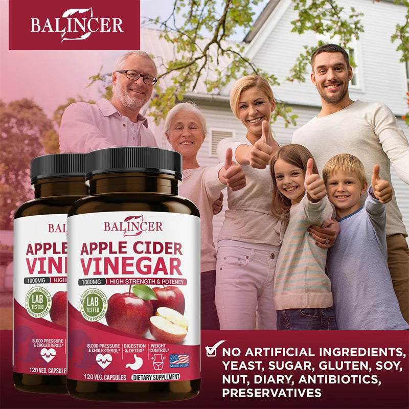 Balincer Organic Apple Cider Vinegar Capsules for Metabolism and Digestion