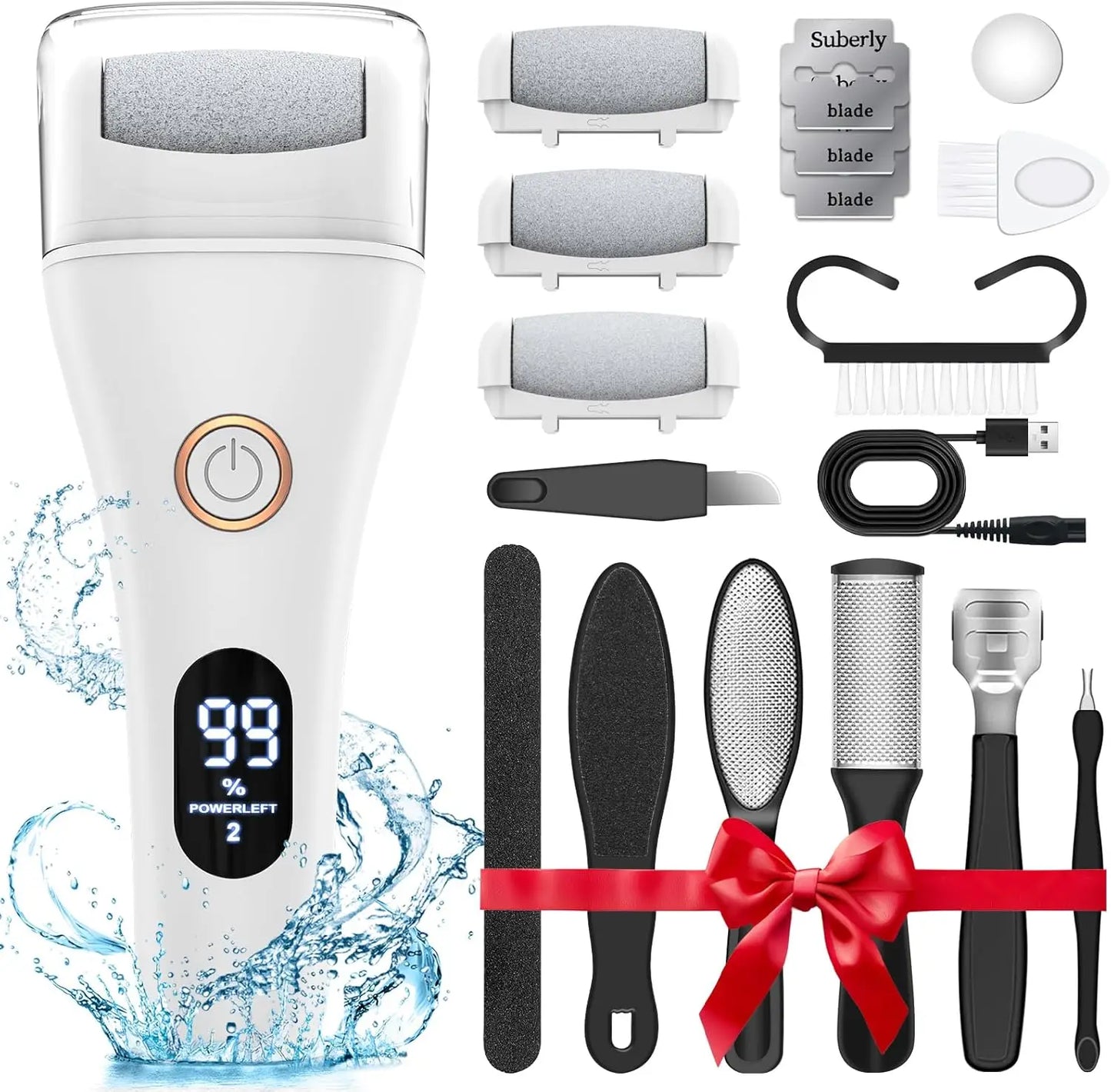 Electric Foot File 3 Speed Callus Remover 16 In One