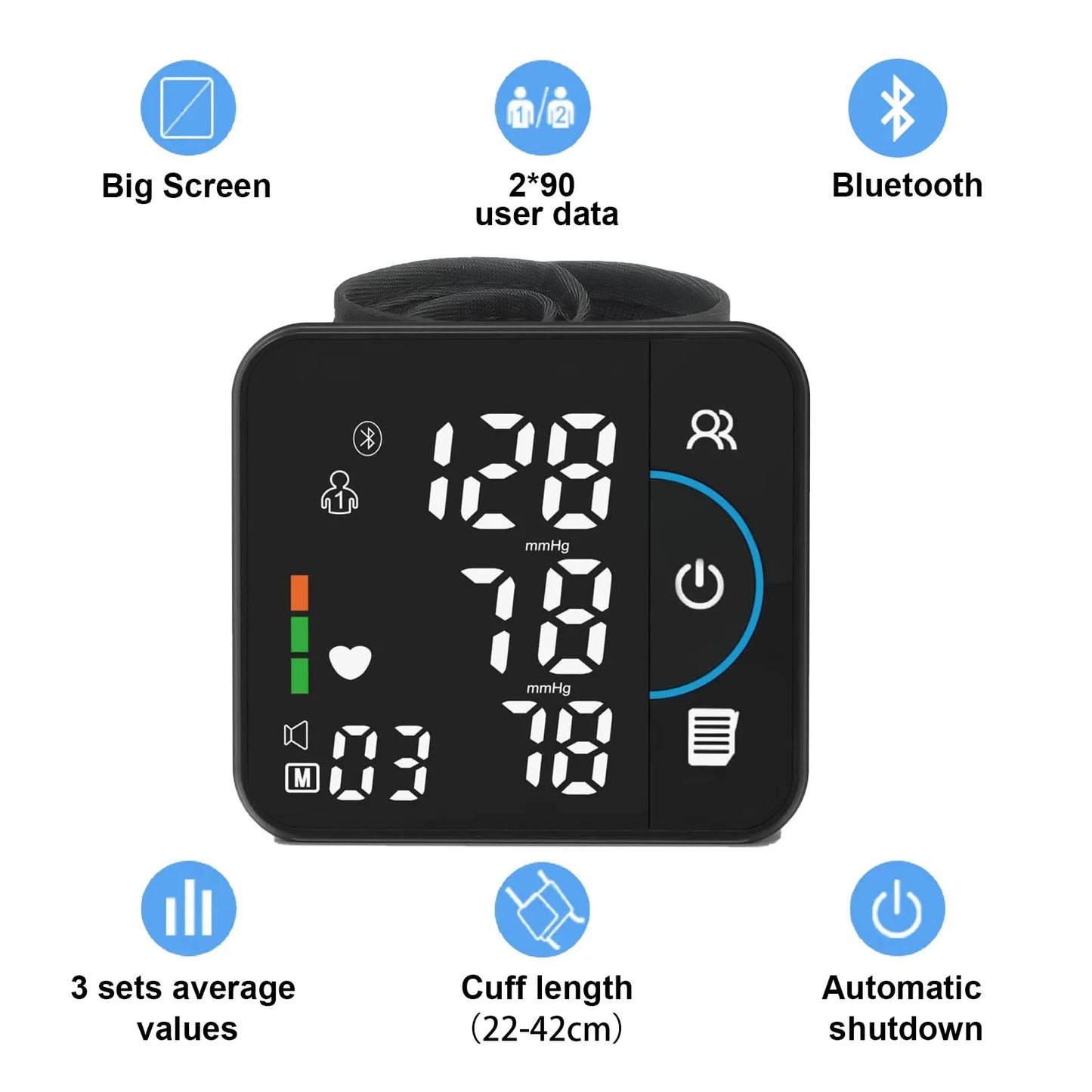 Schbit Portable Wrist Blood Pressure Monitor For Intelligent Precise Readings