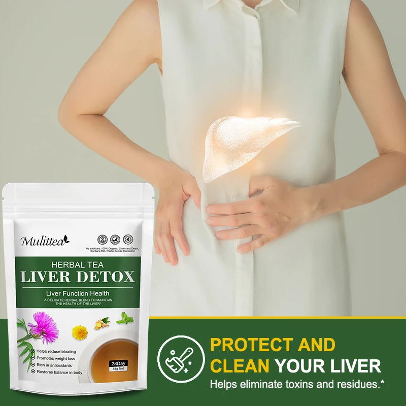 Mulittea Liver Detox Tea With Dandelion Root Milk Thistle Turmeric
