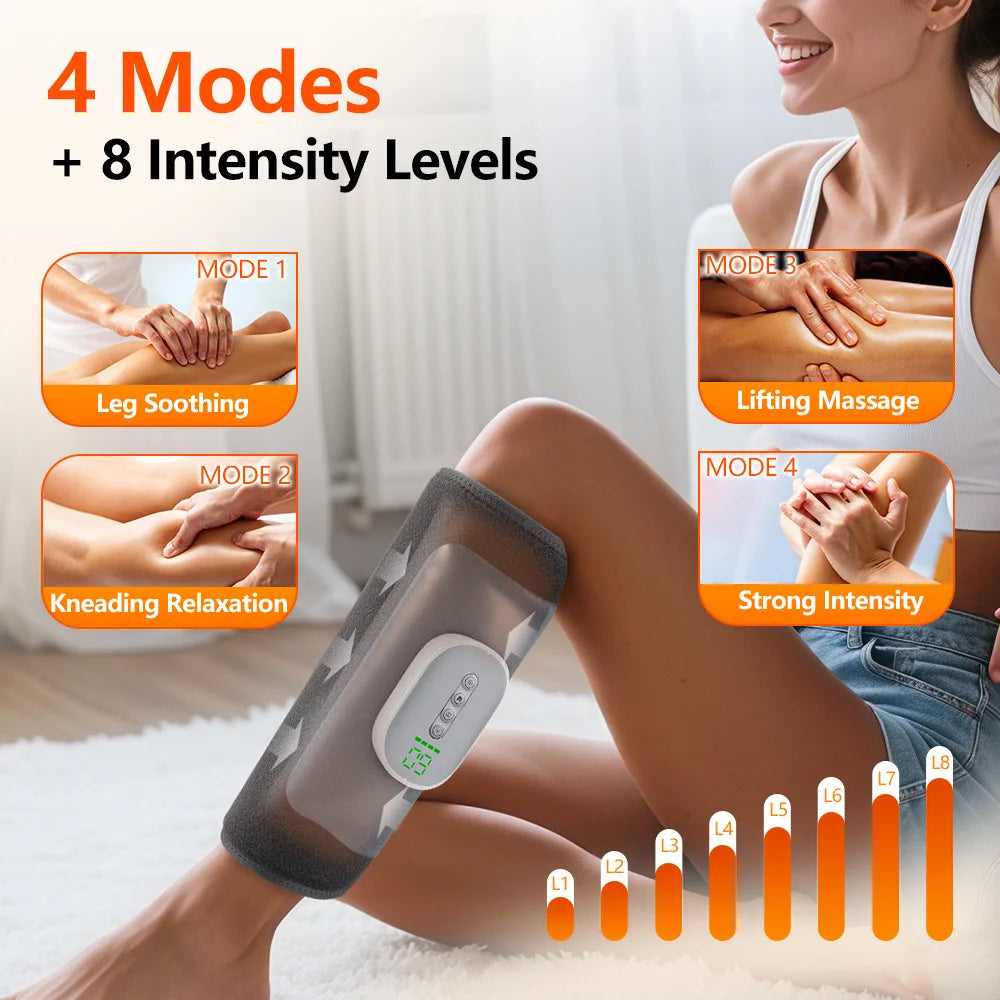 4-speed Hot Compress Airbag, 4-speed, 8-speed Force Calf Massager, 2000mAh Electric Leg Beauty Device for Health Care