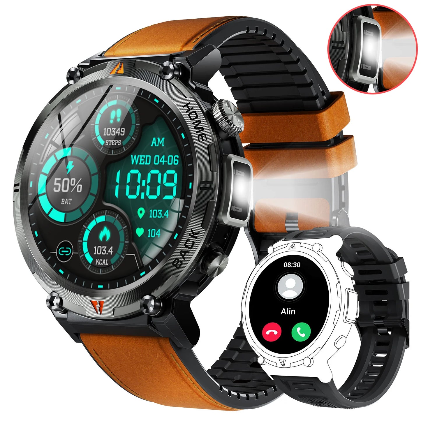 EIGIIS KE3 Smartwatch for Men Bluetooth Call Health Monitor