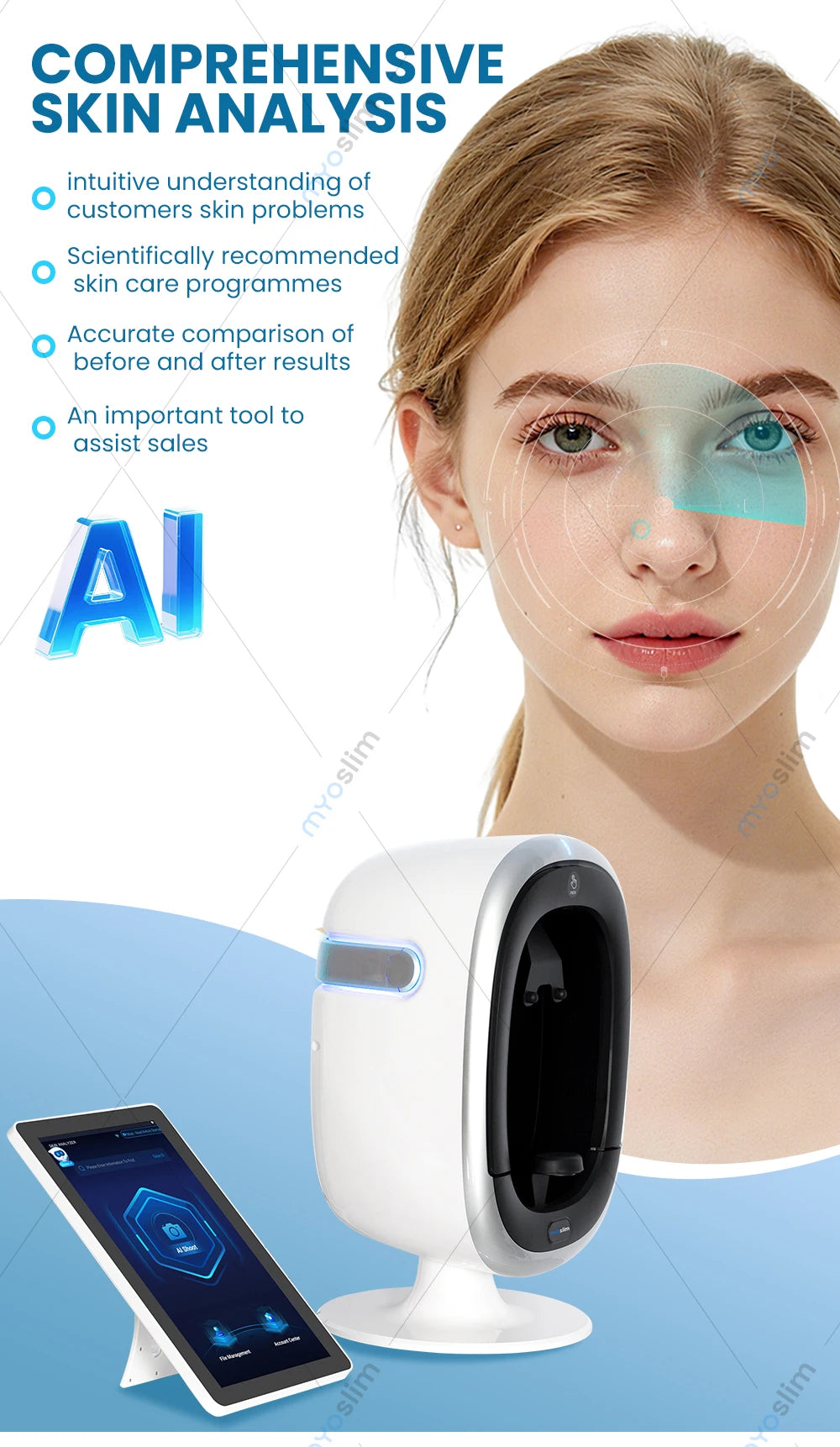 Myoslim AISIA O1 3D AI Facial Skin Analyzer Professional Diagnostics