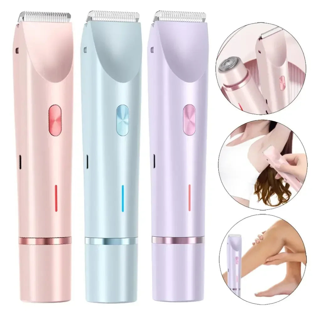 Women Electric Razor 2 in 1 Dual Head Bikini Trimmer