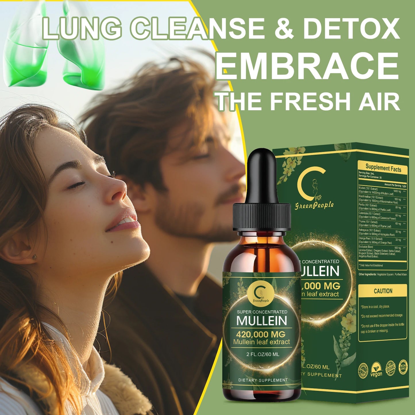 IMATCHME Mullein Leaf Extract Drops Immune Support For Respiratory Health