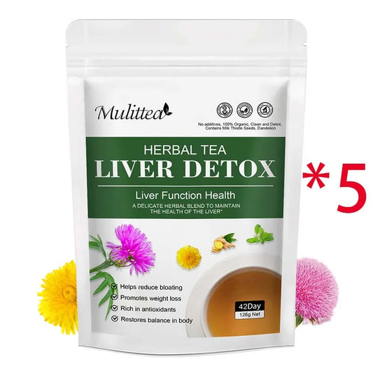 Mulittea Liver Detox Tea With Dandelion Root Milk Thistle Turmeric