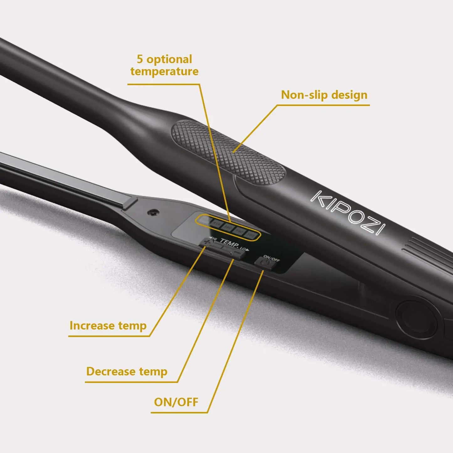 KIPOZI Titanium Hair Straightener Dual Voltage Flat Iron