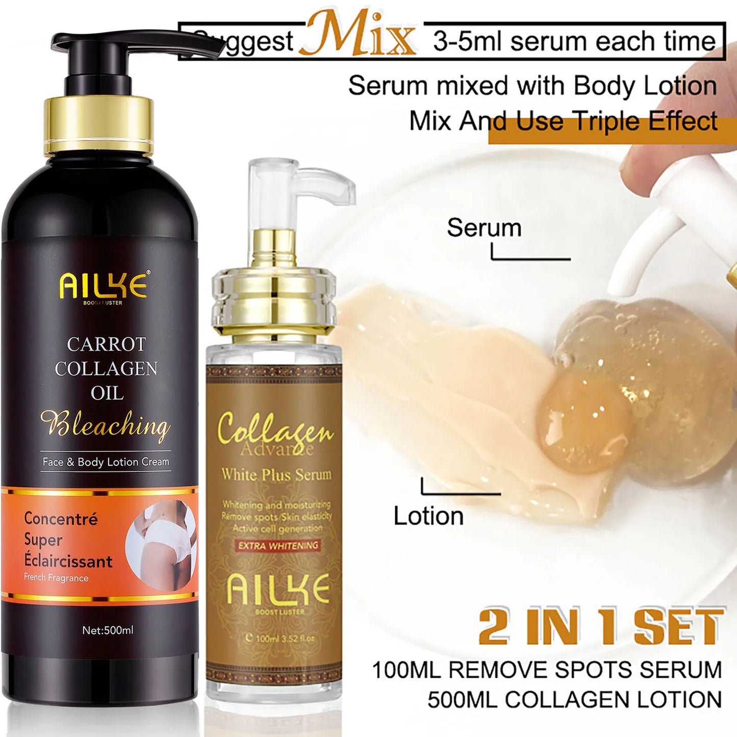 AILKE Collagen 5in1 Skin Care Kit For Face And Body