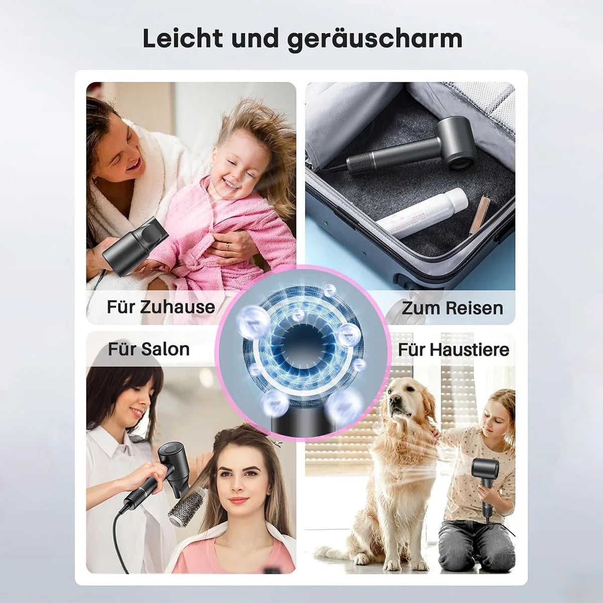 Totmizby Electric Hair Dryer 120000RPM Brushless Negative Ions 1600W