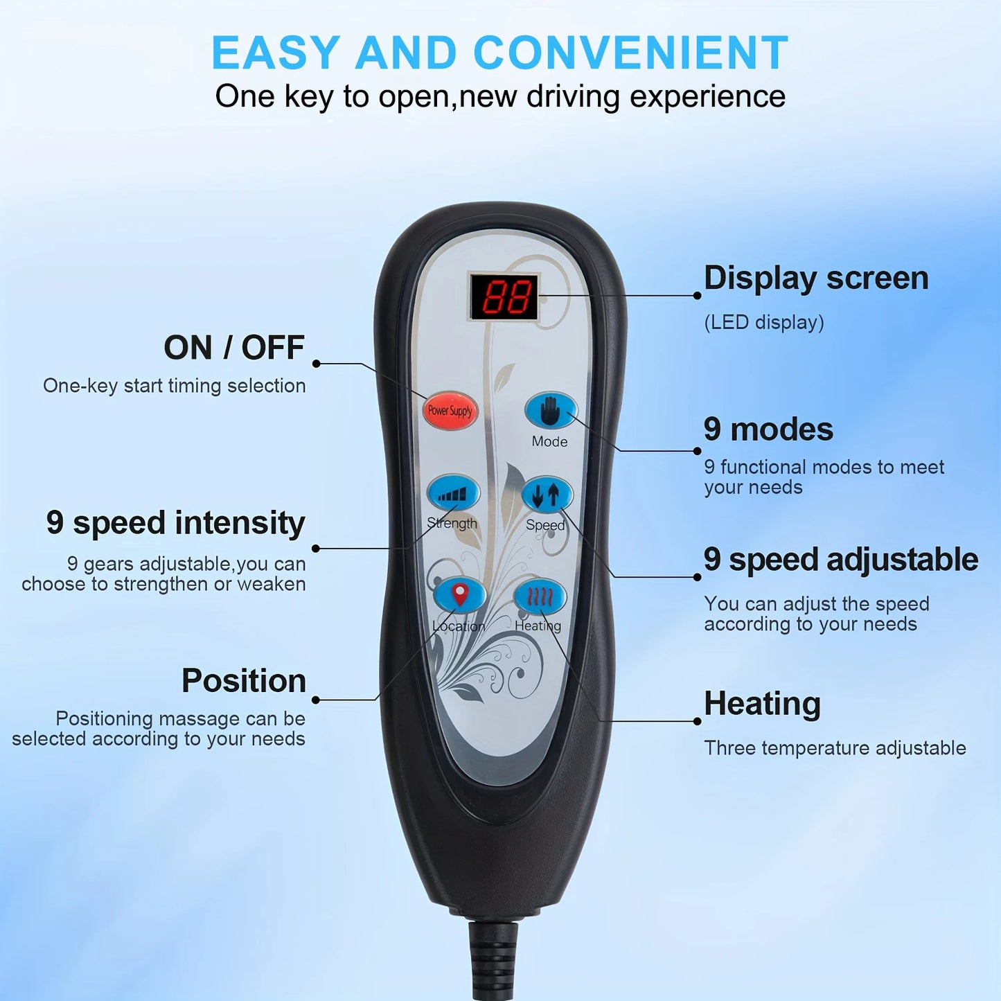 Homemassa Massage Chair Pad With Heat For Back Pain Relief