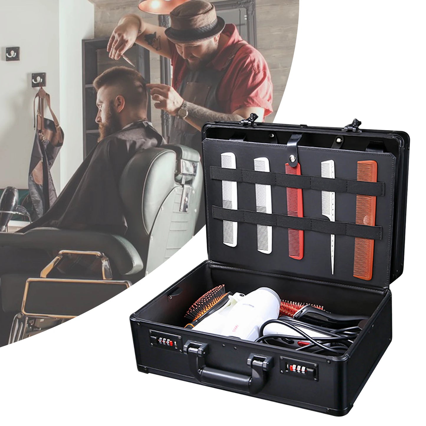 Barber Tool Kit Storage Case Travel Portable Suitcase