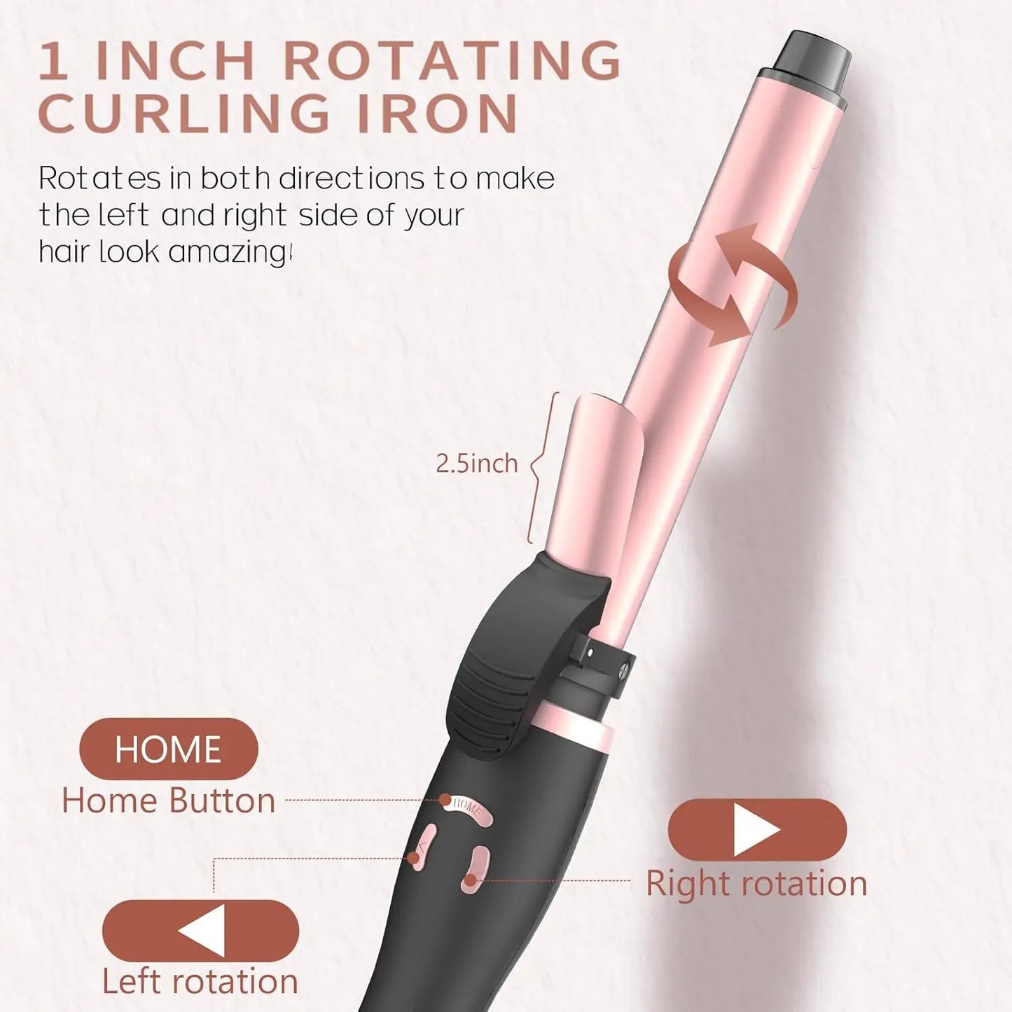 Rotating Curling Wand with 12 Temperature and Memory Mode