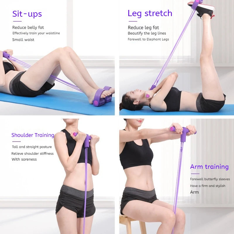 Six-Tube Resistance Band Tension Rope For Full Body Workout
