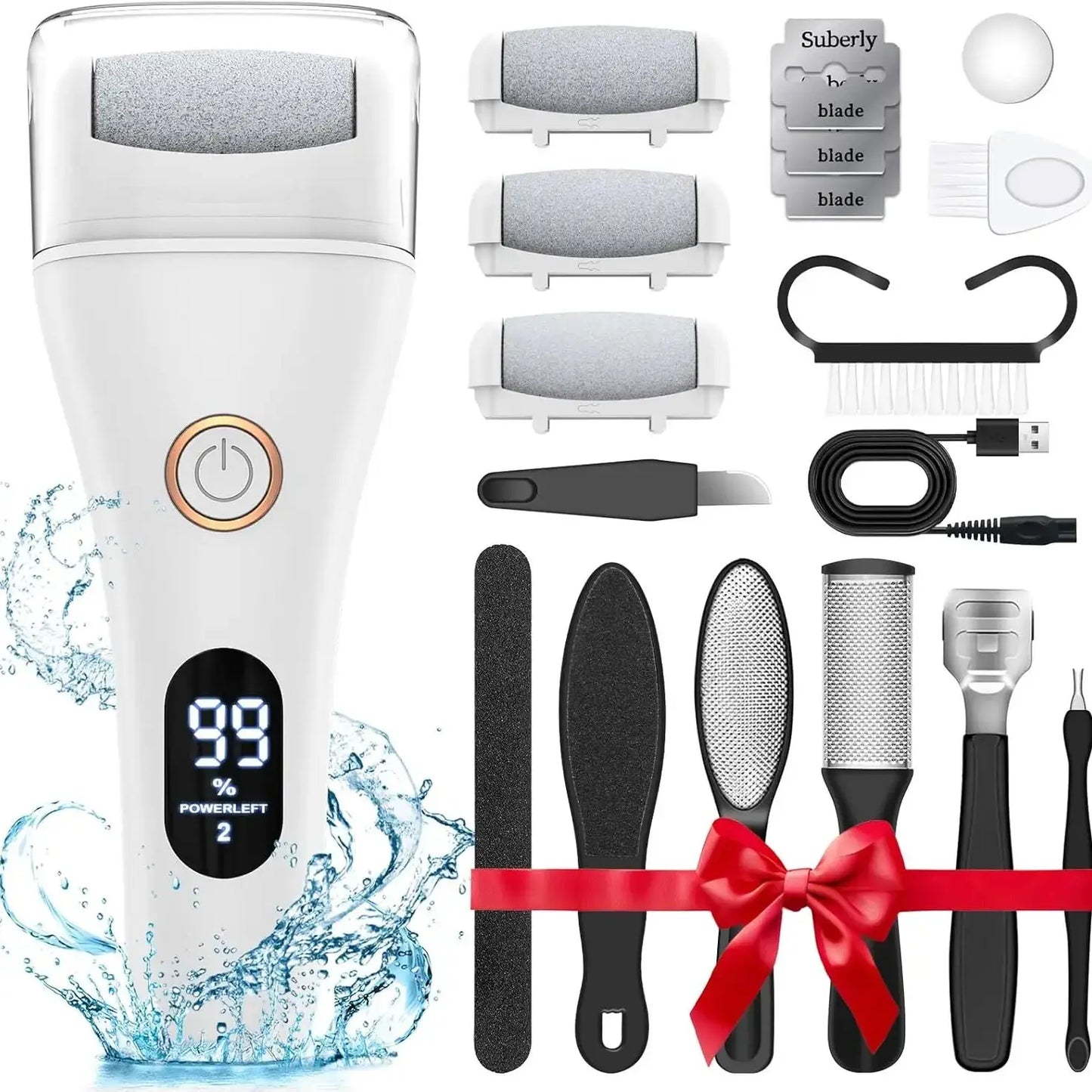 Electric Foot File 3 Speed Callus Remover 16 In One