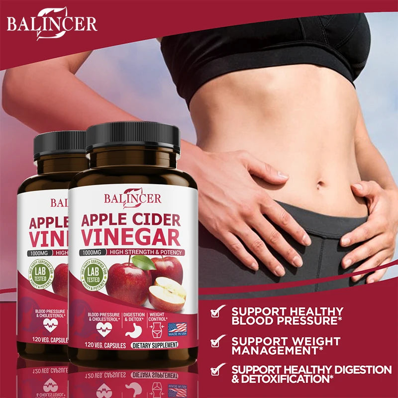 Balincer Organic Apple Cider Vinegar Capsules for Metabolism and Digestion