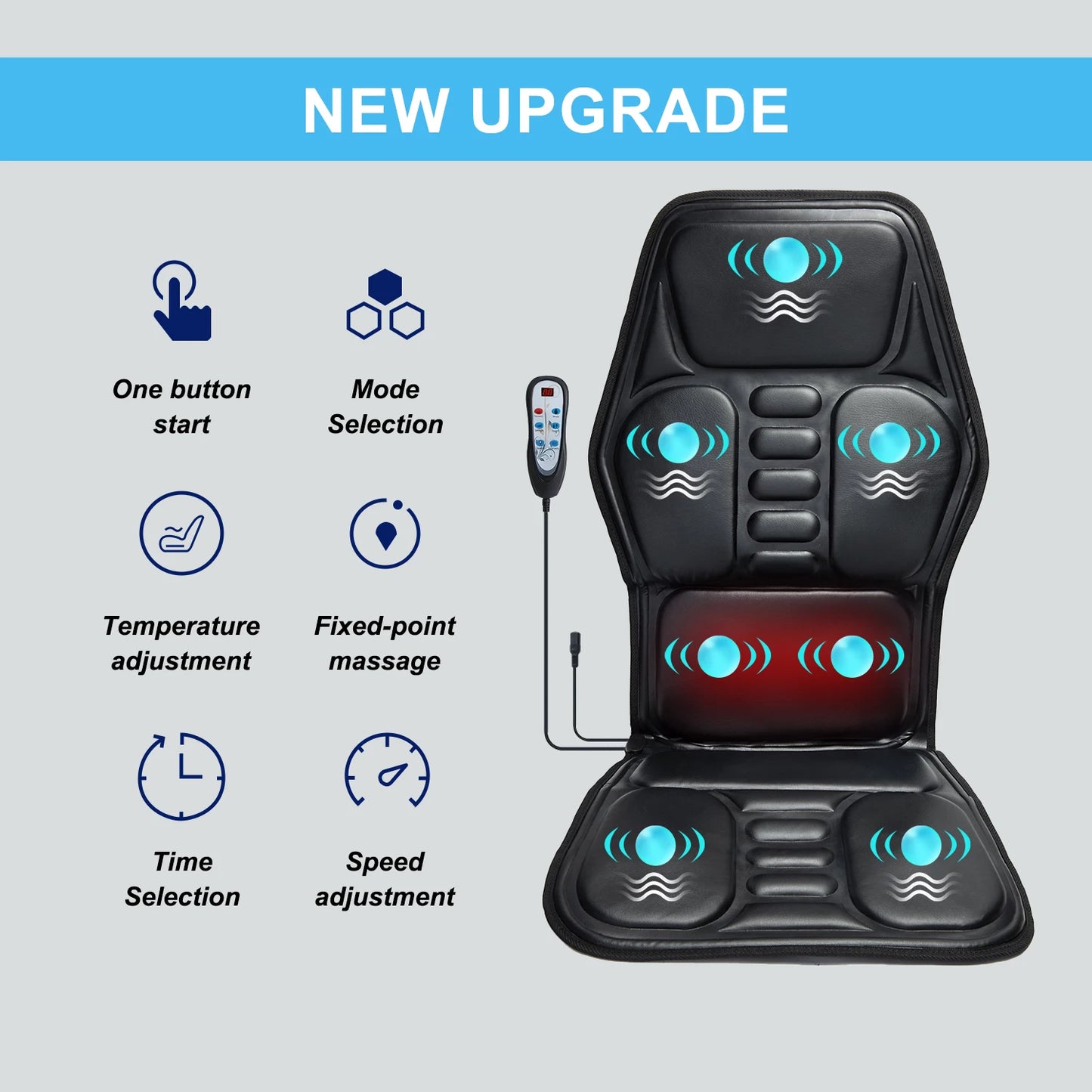 Homemassa Massage Chair Pad With Heat For Back Pain Relief