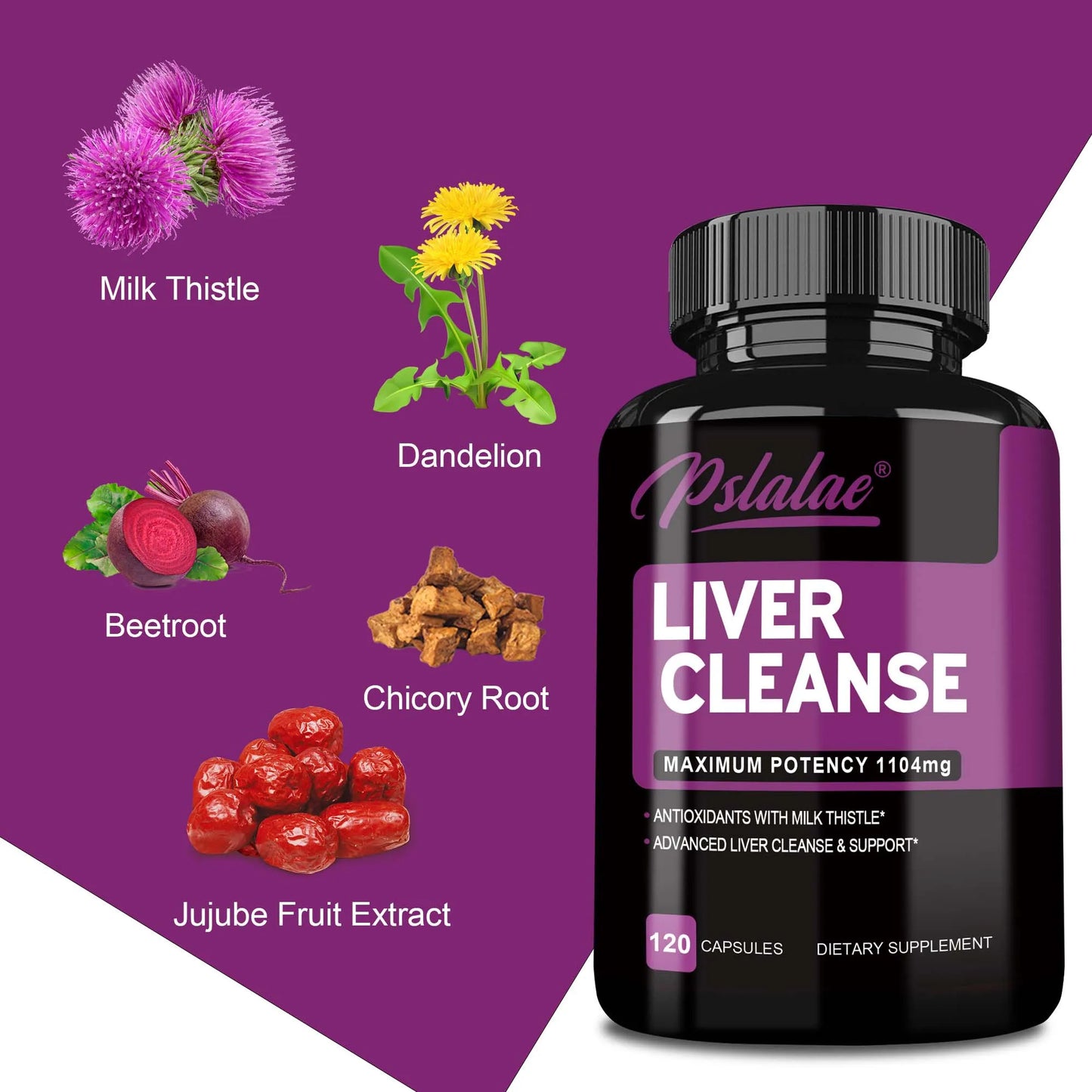 PslalaeCharge Liver Cleanse Detox Supplement with Artichoke Berberine Turmeric