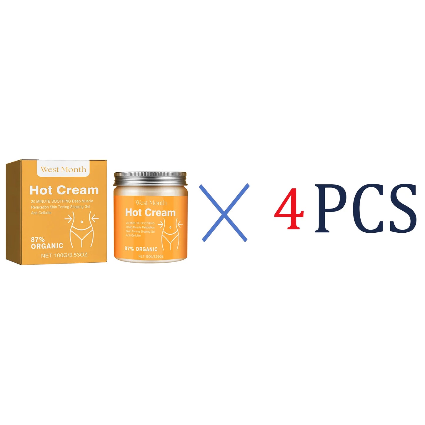 87 Organic Anti Cellulite Slimming Cream Thermogenic Fat Burner Targeted Firming