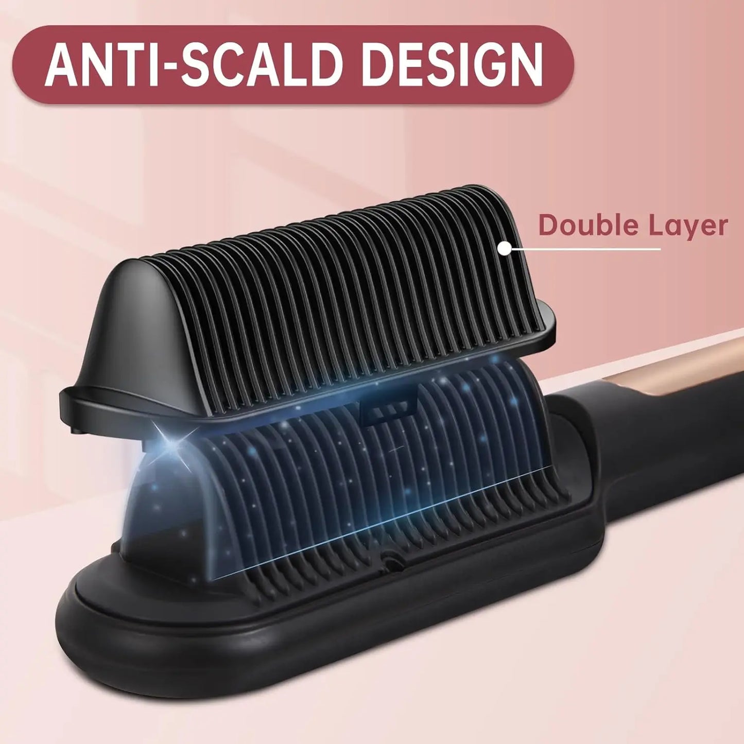 Negative Ionic Hair Straightener Brush AP02 Heating Auto Shut Off