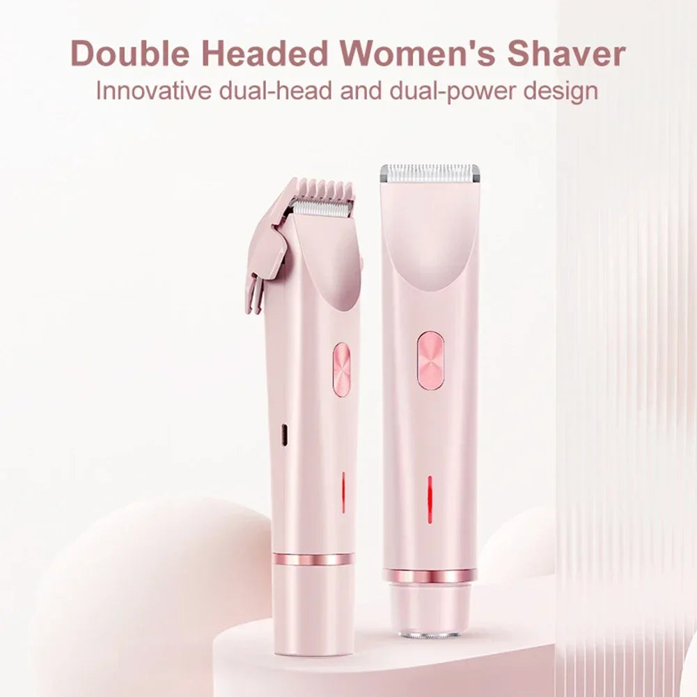 Women Electric Razor 2 in 1 Dual Head Bikini Trimmer